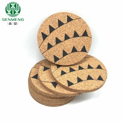 Cina Natural Wholesale Round Cup Mat Customized Eco Friendly Cork Coaster in vendita