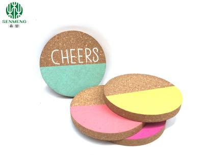 Cina Wholesale Custom Logo Eco Friendly Natural Round Cork Coaster in vendita