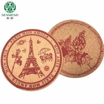 중국 Hot Sale Factory Price Custom Size Cork Coaster Resistant Cork Cup Mats 판매용