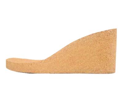 China Breathability Antishock natürlicher Cork Sole Heel Wedge Inserts für Sandale-Frauen zu verkaufen