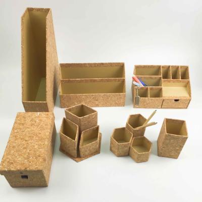 Chine Papeterie Cork Waterproof Tearproof d'ISO9001 Cork Desk Organizer Set Office à vendre