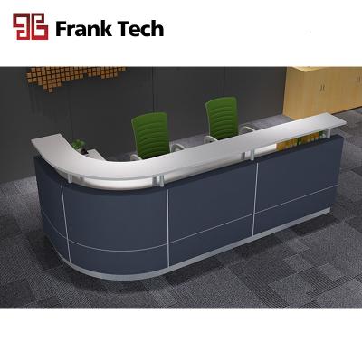 China Frank Tech Wood Front L Shaped Reception Table Living Room Reception Counter Counter Modern White Paint Design for sale