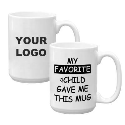 China Viable 15 oz custom plain white ceramic tea coffee mug for sublimation printing for sale