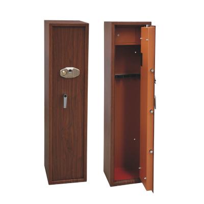 China Wood Grain Surface Metal Fingerprint Gun Cabinet 5 Gun Safe Biometric for sale