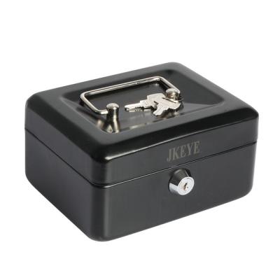 China JKEYE Safety Goods / Metal Cash Boxes With Key Lock And Money Tray , Small Lock Box For Kids for sale