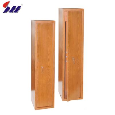 China Metal Quality Wooden Color Key Lock Metal Cabinets Military Steel Gun Safe Box, Cheap Gun Safe for sale