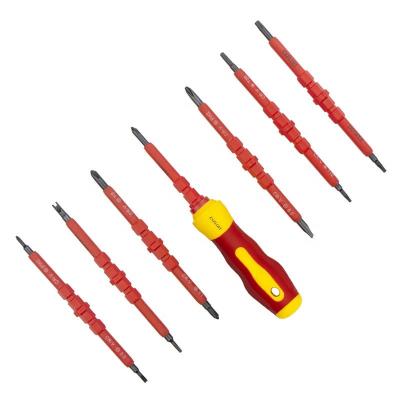 China NEW VDE 8PCS Master Electricians Multi-Used Screwdriver Precision Manual Multifunctional Screwdriver Set Electrician Insulated Triangle Screwdriver Set for sale