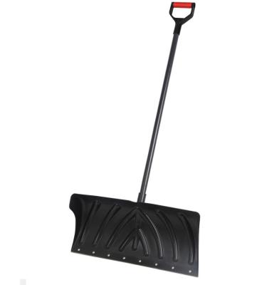 China With metal edge plastic snow pusher with steel handle heavy duty snow shovel suitable for driveway or sidewalk clearing 24IN for sale