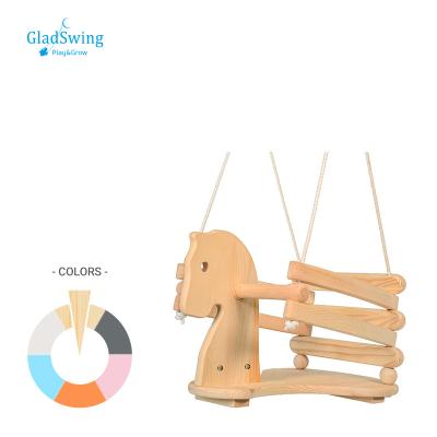 China GladSwing Baby Kids Safety Wood Swing Seat Outdoor Hanging Baby Hammock for sale