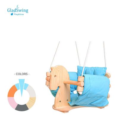 China Contemporary wooden swing seat with safety belt for baby for sale