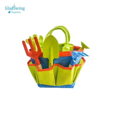 China Metal Tool Kits Children Personalized Plastic Kids Learning Gardening Tools With Bag For Planting for sale