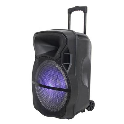 China EZCast 15 Inch BT Party DJ Cart Speaker Outdoor Wireless Portable Speakers with Handle and Wheels for sale