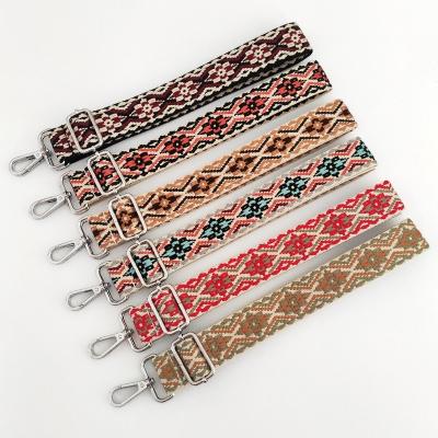 China New 3.8cm Jacquard Cotton Ribbon Wide Crossbody Bag Accessories Adjustable Single Shoulder Cross - Long Body Bag Strap for sale