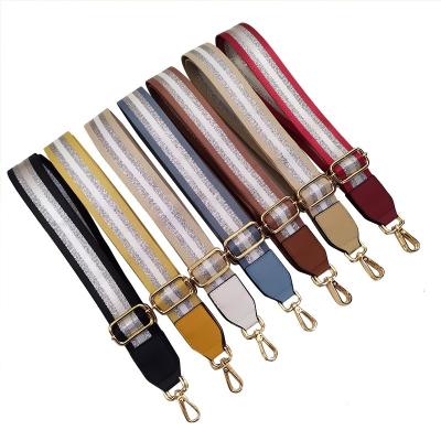 China Bright Line New Color Nylon Shoulder Strap Luggage Accessories Strap Adjustable Single Shoulder Long Thrown Bag Strap for sale