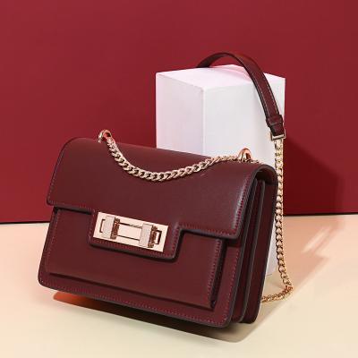 China Fashion Women's Double Chain Shoulder Bag Super Hot Leather Square Bag Women's Dual-Use Armpit Bag for sale