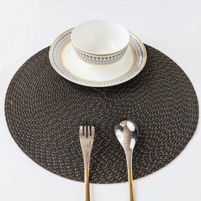 China Sustainable Decoration PP Woven Heat Resistant Polyethyl Woven Place Mat Round Round for sale