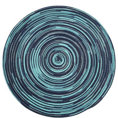 China Durable Washable Round Woven Area Rug PP Area Rug Polypropylene Heat Resistant Non-slip Place Mat for sale