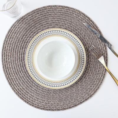 China Polypropylene Sustainable Place Mat Round Poly Luxury Memory Base Table Mat Non-Slip Place Mat for sale