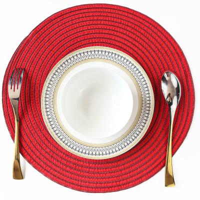 China 2022 Sustainable Handmade Heat Resistant Round Polypropylene Table Place Mat Polyethylene Place Mats 38cm4 Pieces for sale