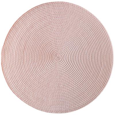 China 2022 viable wholesale round pink place mats pp placematspolypropylene dining table place mats 6pcs for sale