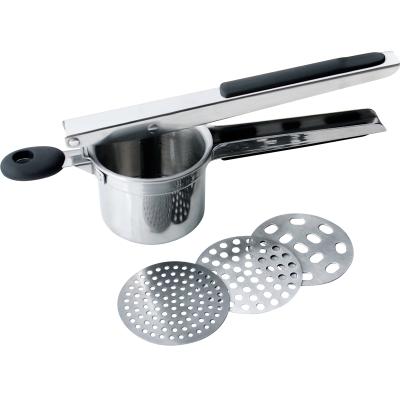 China Professional Viable Wholesale Potato Crusher Accessories Kitchen Stainless Steel Mash Potato Masher Crusher Fruit Press for sale