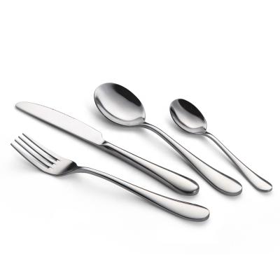 China Sustainable Food Grade Dinnerware Top Mirror Polished Spoon Set Knife Fork Luxury Flatware Set for sale