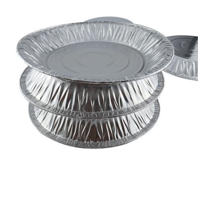 China 9 Inch Disposable Round Aluminum Tray Kitchen Use For Roasting, Baking, Cooking for sale