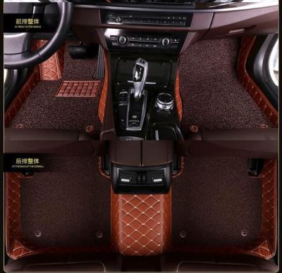 China Easy Cleaned Factory Wholesale Car Mats Business Non Skid Brown Leather Model Customization 7d car floor mats for sale