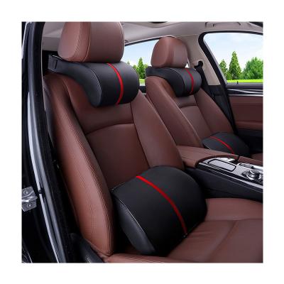 China Business/Luxury Factory Outlet Car Headrest Neck Pillow Pu Leather  Car Headrest Cushion Memory Foam Cotton Pad Seat for sale