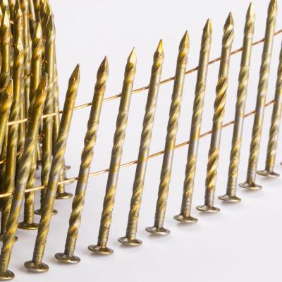 China Good Price Flat Screw Shank Coil Nails / Coil Wire Nails Factory Coil Roofing Nails for sale