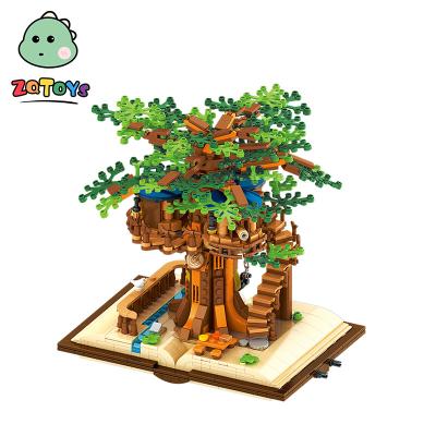 China Building Toy Zhiqu Toys Tree House Sight Assembly Aduits Building Block Sets Children Educational Toy Kids Toys Boy Gift City Street View for sale