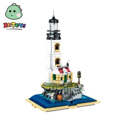 China Zhiqu Toys Electric Lighthouse Building Toy Castle Building Children Gathered Building Block Toy Gift Building Block Toy Set for sale