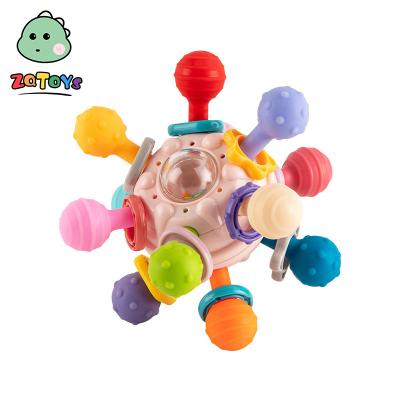 China Zhiqu Soft Toys Puzzle Manhattan Atom Ball Baby Teething Stick Soft Stick Tooth Glue Hand Scratch Ball Boiled Children Play for sale