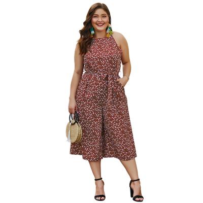 China 2021Hot DRY QUICK DRY Plus Size Sleeveless Clothes Casual Loose Women Plus Size Wide Leg Overalls Playsuits for sale