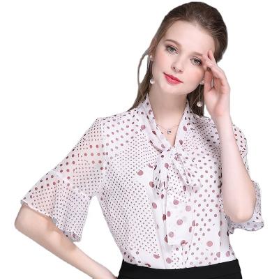 China 2021 Short Sleeve Floral Print Anti-pilling Loose Office Blouse And Outerwear Women Korean Blouse Plus Size Women's Blouses for sale