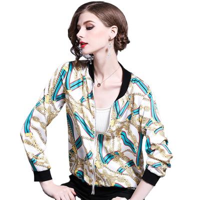 China Long Sleeve Chiffon Shirts Anti-pilling Clothing S-XL Blouse Hot Stand Collar For Women Blouses for sale