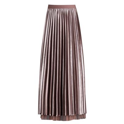 China 2021New Velvet High-Waist Elegant Women's Anti-Static Anti-static Beach Mid-Length Pleated Skirt for sale