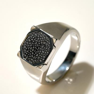 China Simple Classic Square Design Chunky Stainless Steel Hip Punk Pop Style Rings For Men for sale