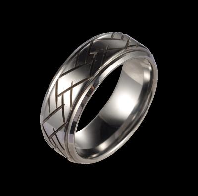 China CLASSIC quality casual decorative steel style tungsten carbide wedding band rings for unCHIisex for sale