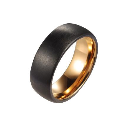 China CLASSIC Classic Black Brown Blushed Gold Tungsten Carbide Unisex Rings For Wedding Women Men for sale