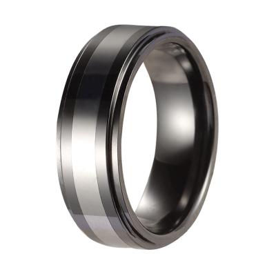 China CLASSIC Quality Polished Beveled Edges Tungsten Carbide Steel Rings For Wedding Men Women for sale