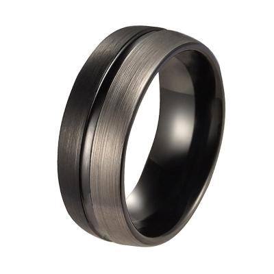 China CLASSIC Quality Brushed Finish Tungsten Carbide Rings Simple Black Silver Steel Blank For Wedding Men Women for sale