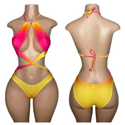 China Breathable In Women's Halter Staples Swimwear Bikini Stock Beach Wear Beautiful Sexy High End Elastic Bands Adjustable Swimwear Bikini for sale