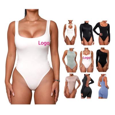 China Wholesale Top Logo Women Jumpsuits Nude Summer Bodysuits For Women Custom Made Sexy Skinny Sleeveless Jumpsuits Breathable for sale