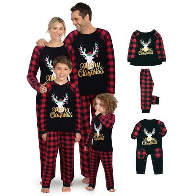 China Christmas QUICK DRY Pajamas Family Long Sleeve 2021 Long Pants Set Holiday Christmas Women's Sleepwear for sale