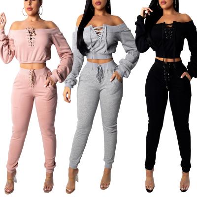 China Wholesale New Autumn Anti-Static Stretching Long Sleeve Women Two Piece Clothing Sets 2 Pcs Women Pants Set for sale