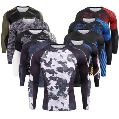 China Hot Sale Sports Men's Fitness Breathable Long Sleeve Running Gym Clothing Men's Compression Top Shirts For Men for sale