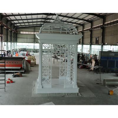 China JURUI factory direct outdoor aluminum garden pavilion green wrought aluminum pavilion house for sale