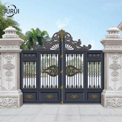 China Beautiful Modern Luxury Smart Wrought Iron Door Designs Residential Main Doors Wrought Iron Door Designs for sale