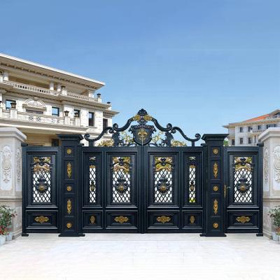 China Modern JURUI Factory Direct Sale 3D OEM ODM CAD Design,Customizable Villa Garden House Driveway Luxury Smart Wrought Iron Gate for sale